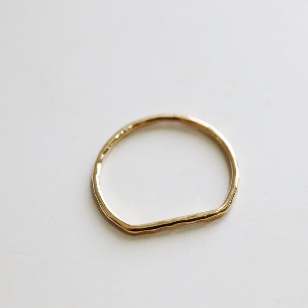 Flat Top Hammered Stacking Ring - Choose your Metal - Sterling Silver or Gold Fill