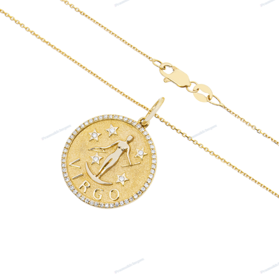 Round Moissanite Silver Coin Pendant for Women
