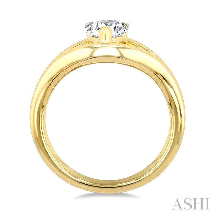 Aeris Gold Pear Shape Diamond Solitaire Ring