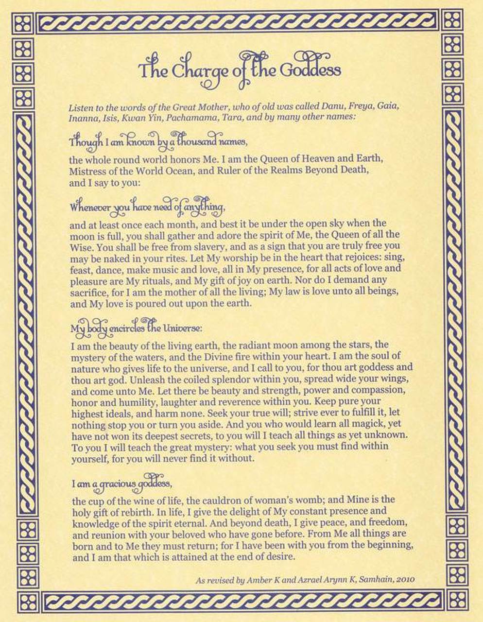 Charge of the Goddess Page
