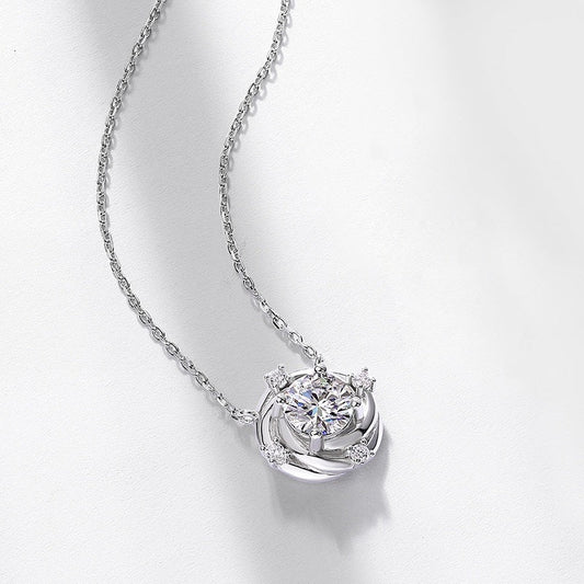 Eternal Swirl Halo Pendant Necklace