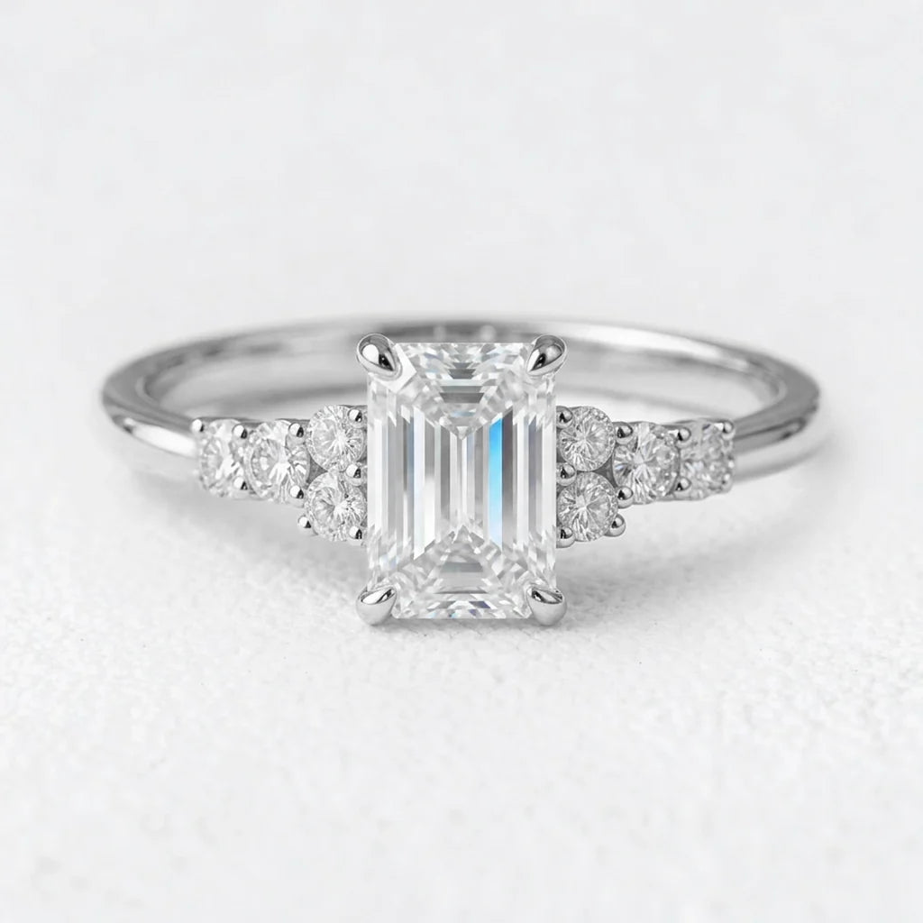Celia’s Epoch | 2CT Emerald Cut Diamond Solitaire Engagement Ring