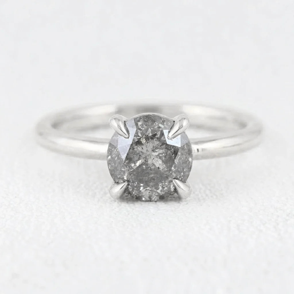 Astrid’s Stardust | 1.5CT Round Salt & Pepper Diamond Solitaire Engagement Ring