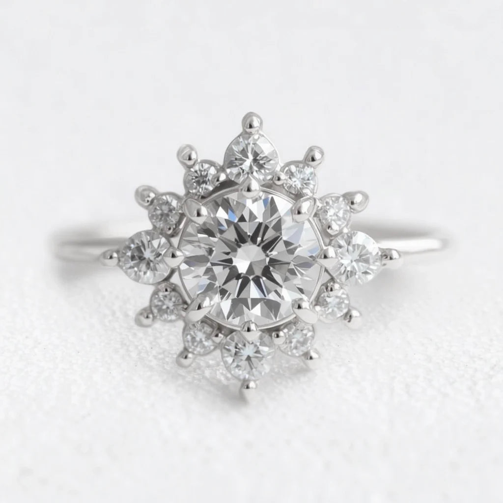 Astra Memoria | Lab Grown Diamond Halo Engagement Ring