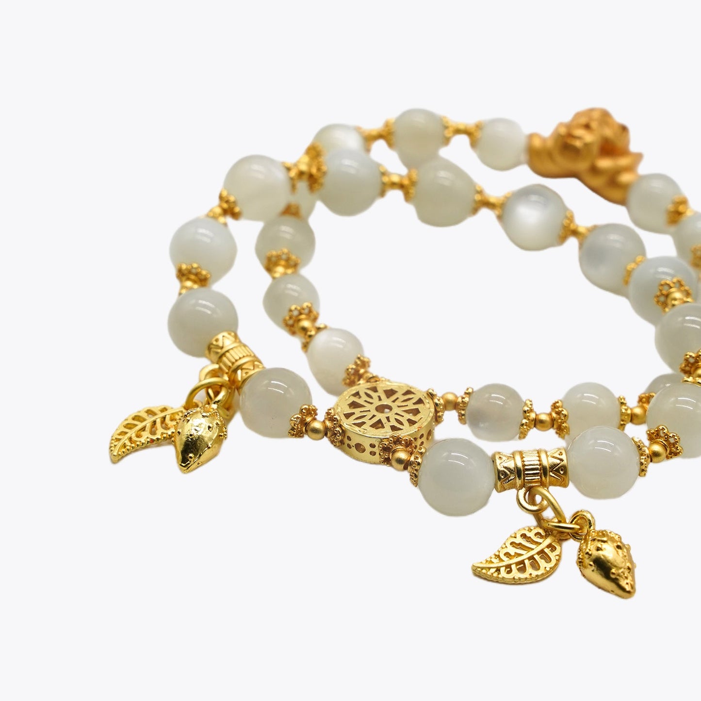Celestial Kitsune Gold Fortune Crystal Bracelet (Qingiu Wealth Blessing)