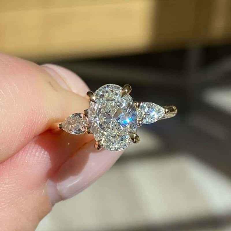 Solarii Moissanite 1.0ct Oval Cut Sterling Silver Engagement Ring