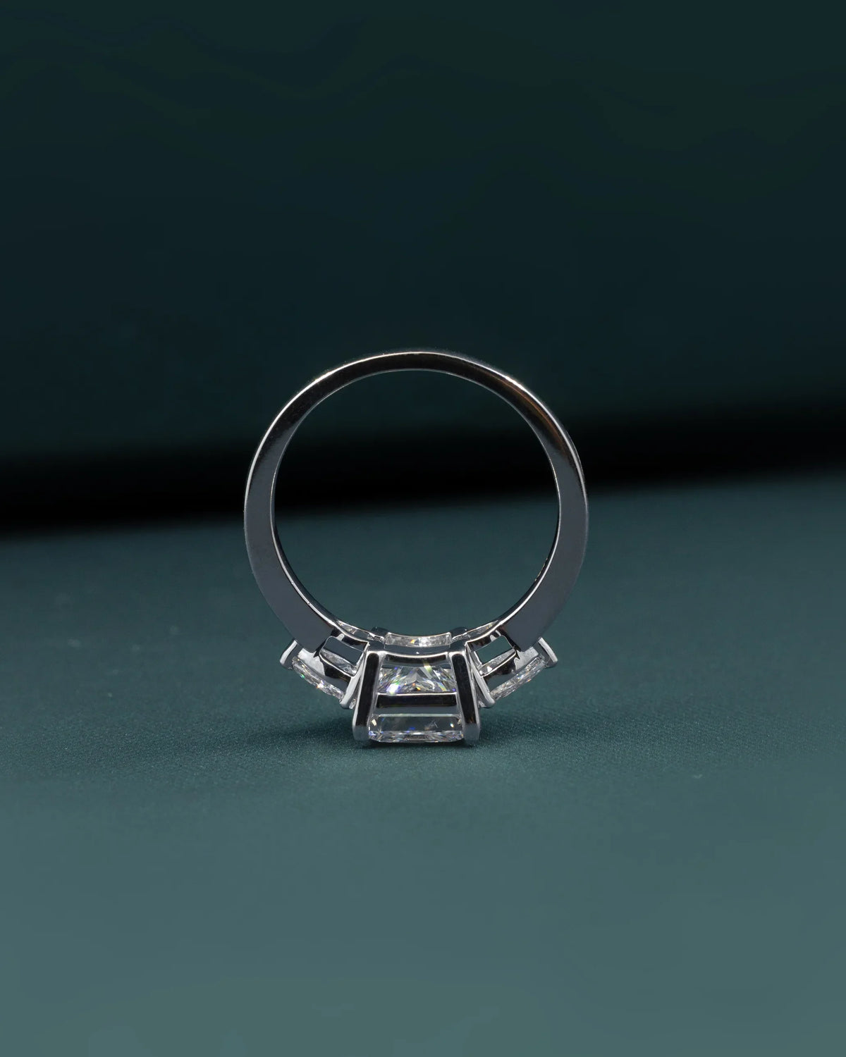 2.81 CTW Three Stone Princess & Pear Cut Lab-Grown Diamond Engagement Ring