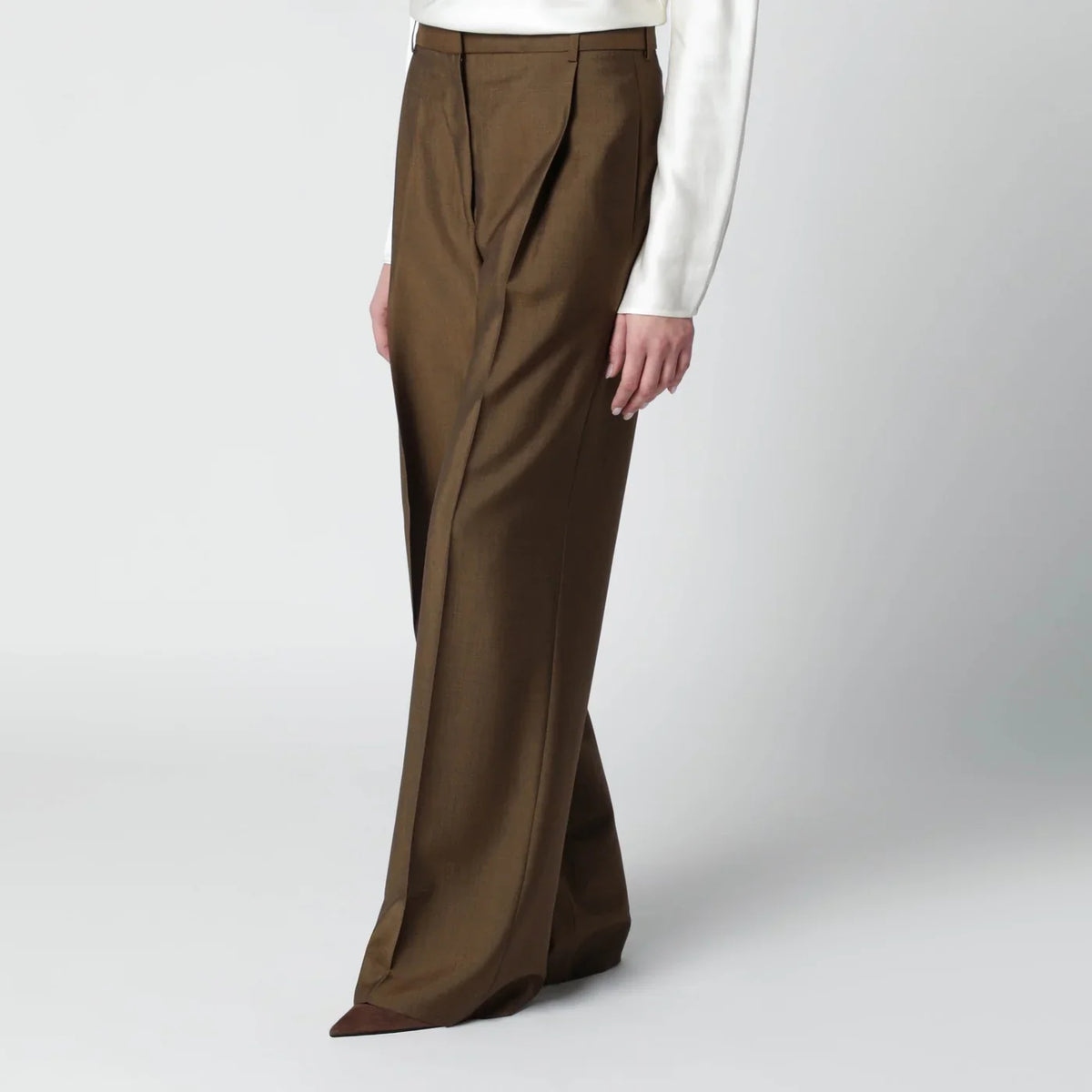 Róhe - Light brown wool-blend trousers