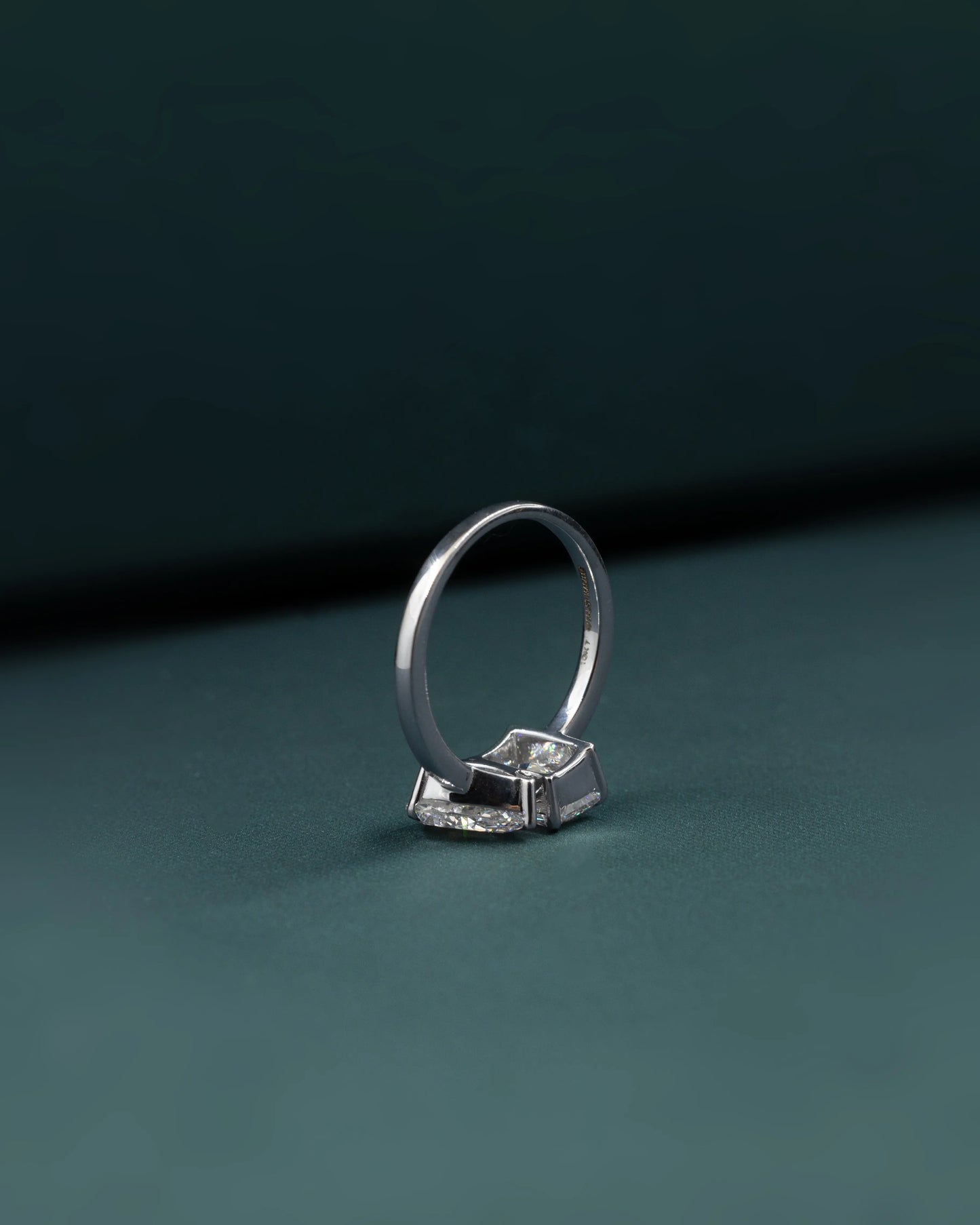 2.80 CTW Pear & Emerald Cut CVD Lab-Grown Diamond Open Duo Ring