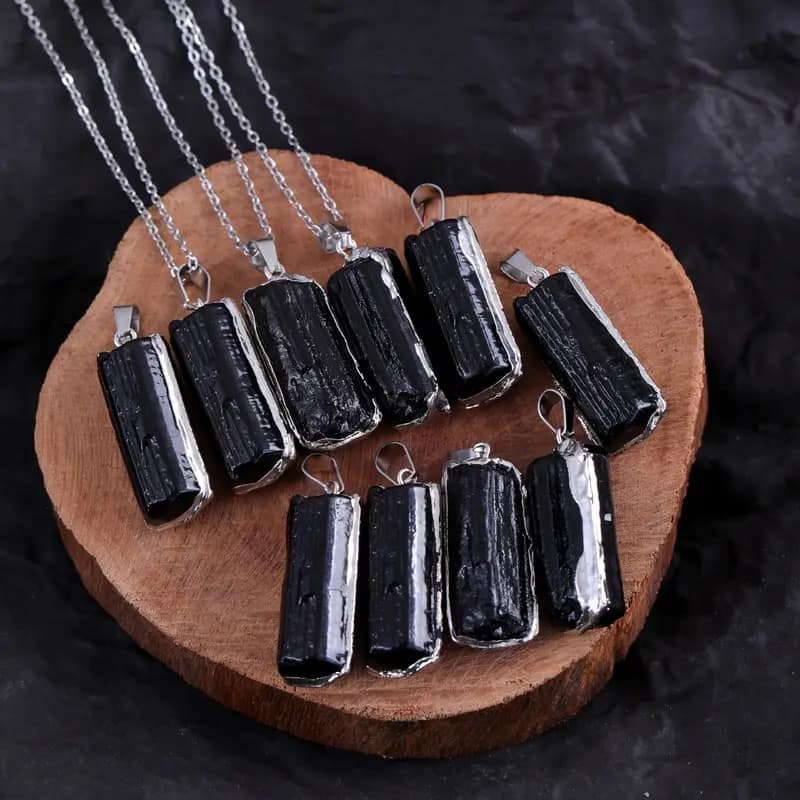 Raw Black Tourmaline Necklace