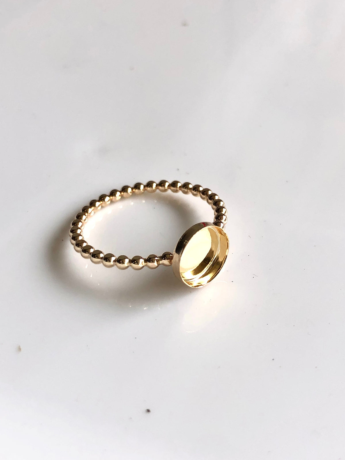 Gold Filled Ring Blank Round Setting Beaded Band | 4 mm, 5 mm, 6 mm, 8 mm, 10 mm
