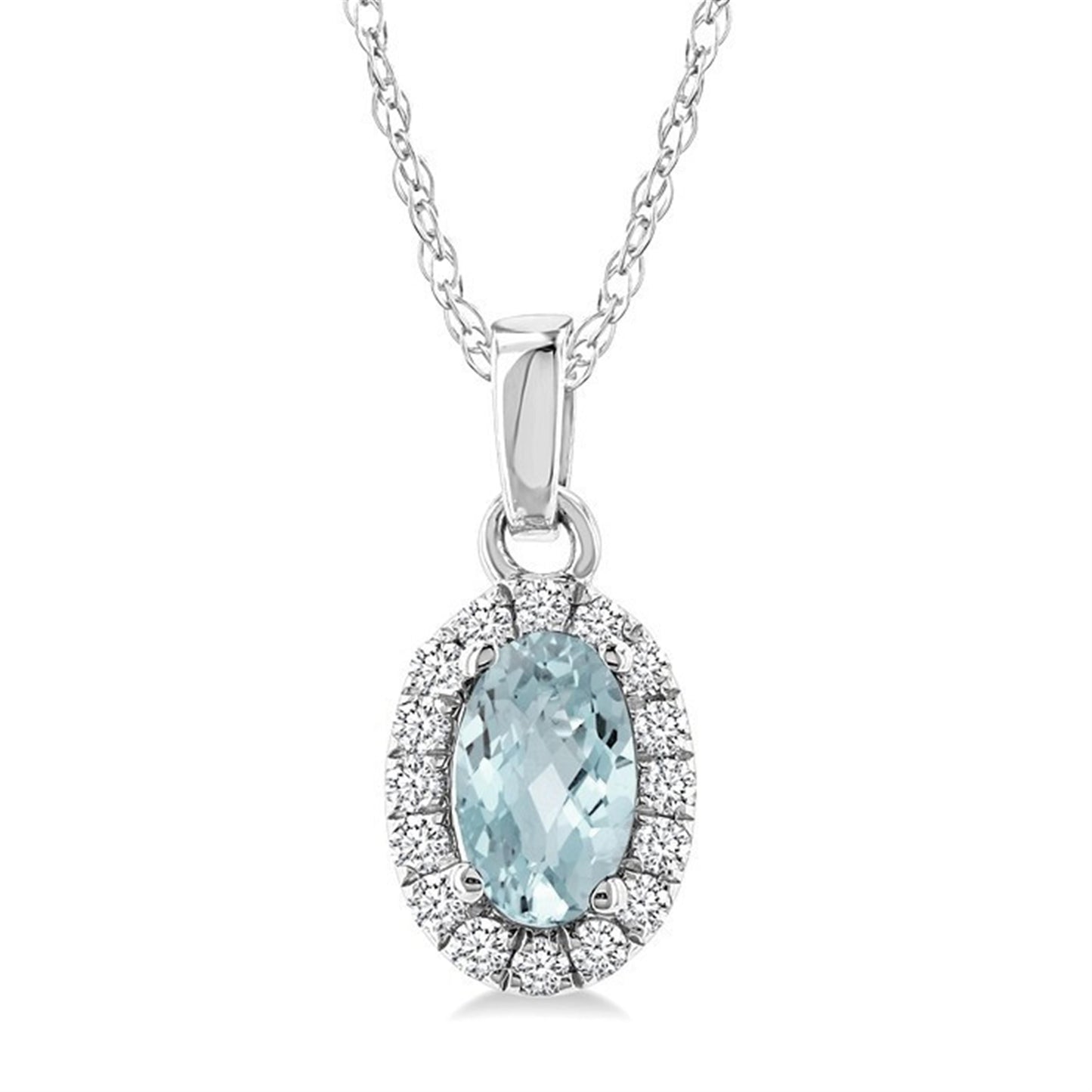 Aquamarine & Diamond Pendant