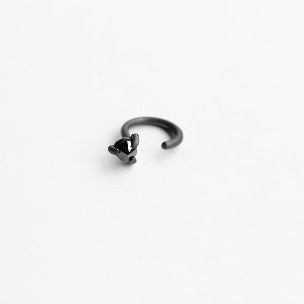DIAMOND THORN OXIDIZED EARRING