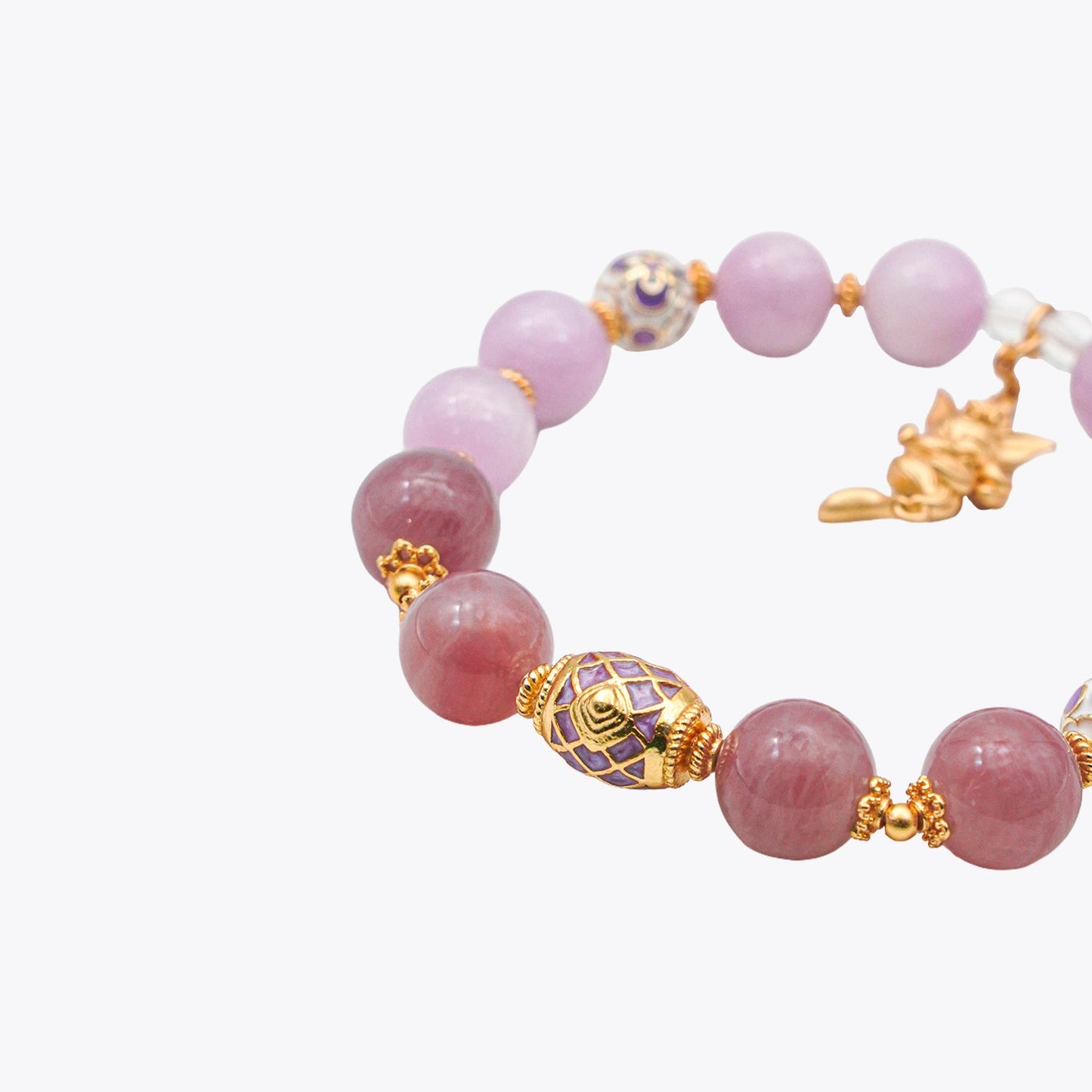 Golden Celestial Fox · Heart Moon Crystal Bracelet