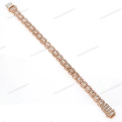 Customized 9mm Moissanite Diamond 925 Silver Bracelet