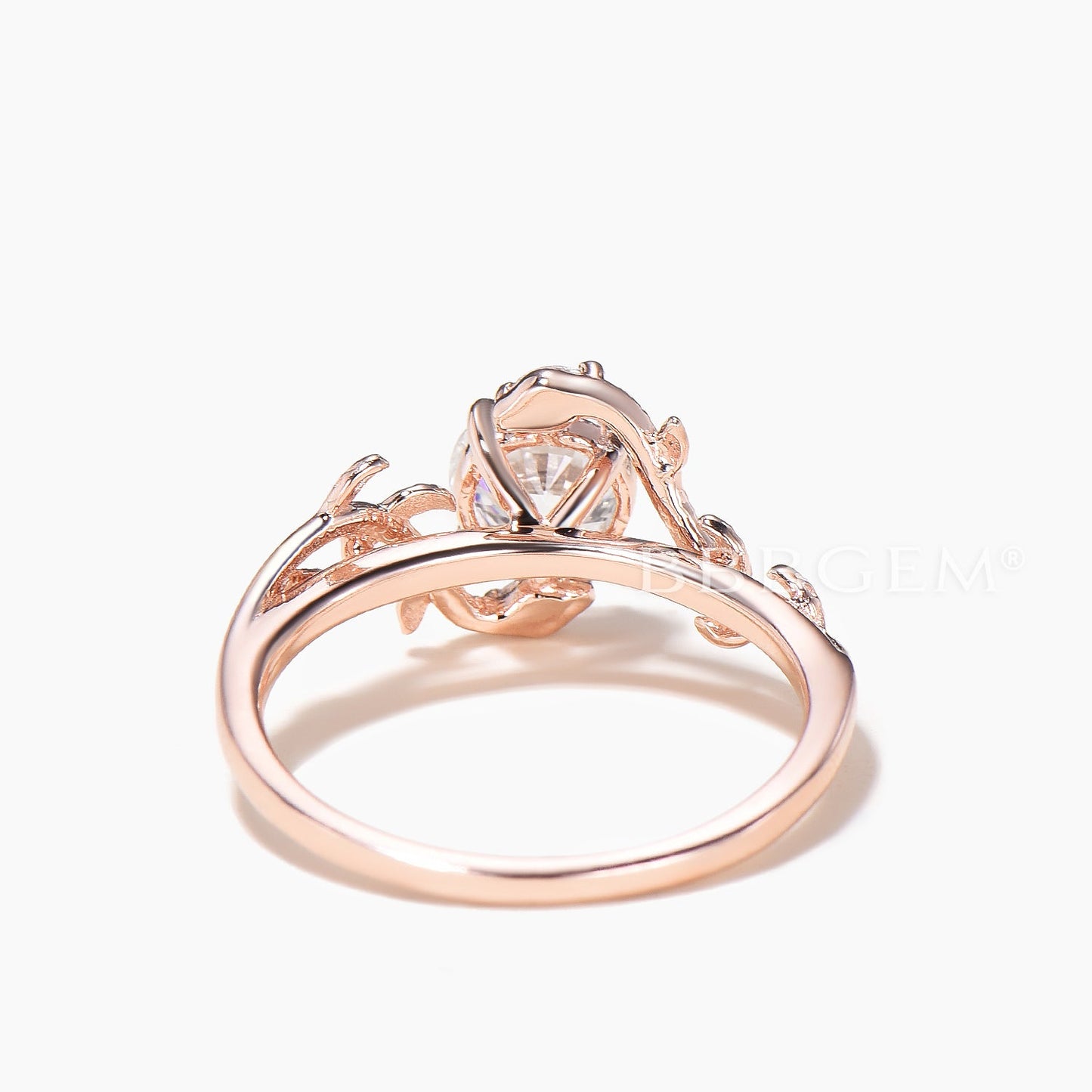 Round IGI Certificate Lab Grown Diamond Nature Inspired Ring Double Snake Ring