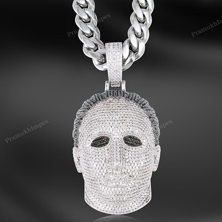 Moissanite Silver Michael Myers Pendant