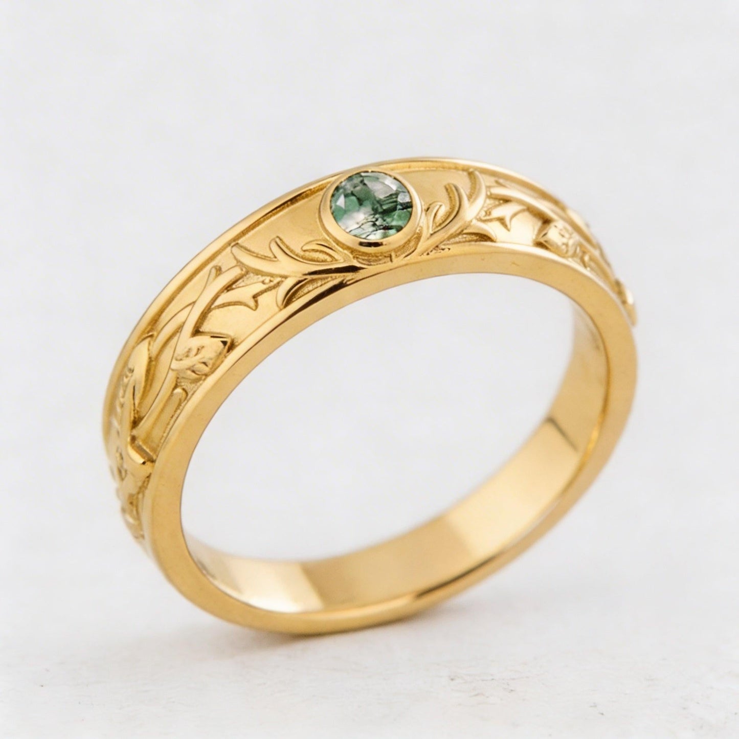 Cernunnos’ Antler | Moss Agate Men‘s Band