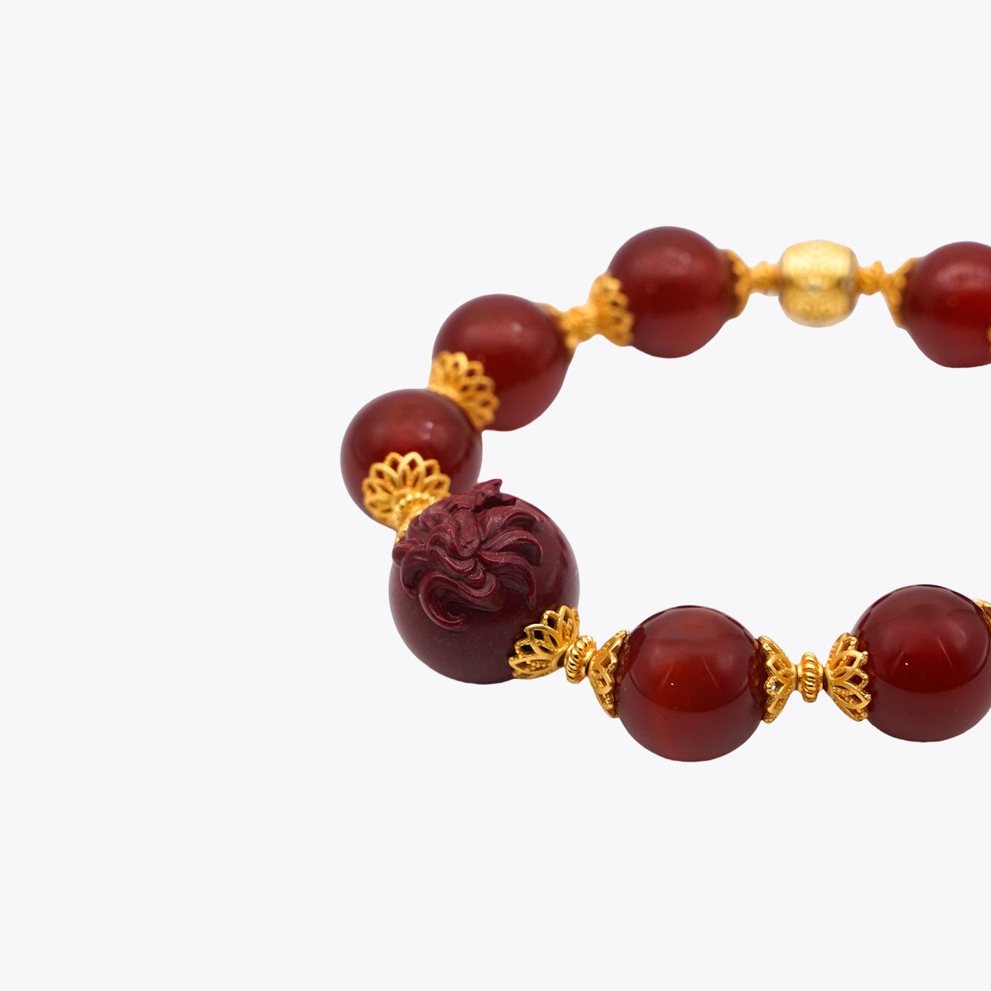 Enchanting Kitsune Vermilion Flame Crystal Bracelet