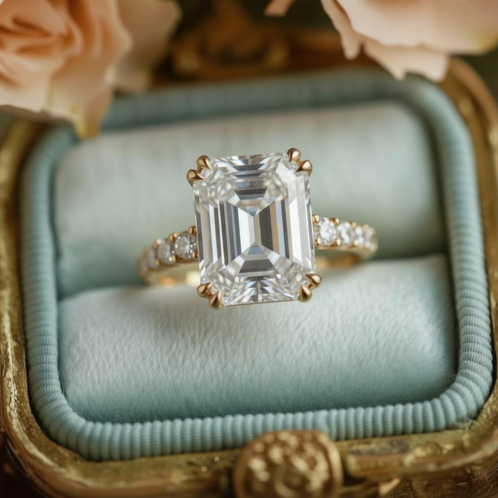 Aria's Luminance | Emerald Cut Diamond Engagement Ring