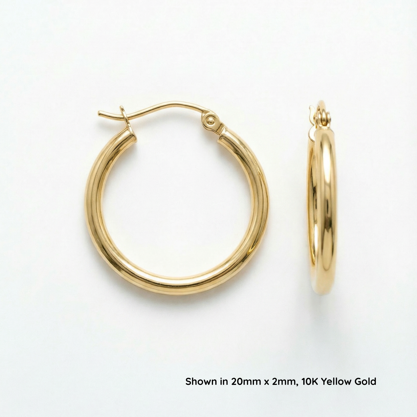 Classic Gold Hoop Earrings | 10K Yellow & White Gold