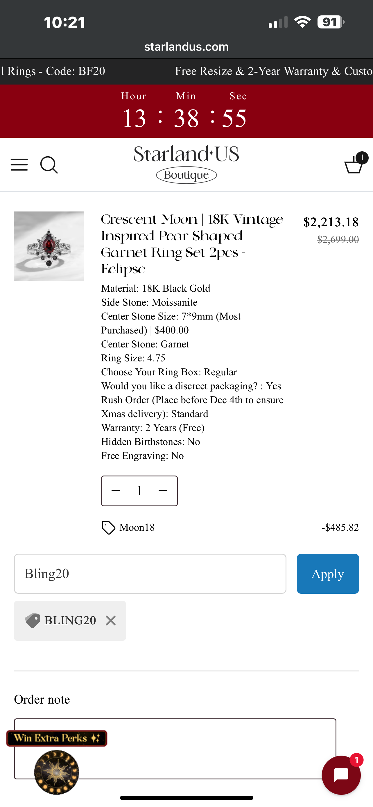 Installments for Ryan D. (with Oct birthstone)