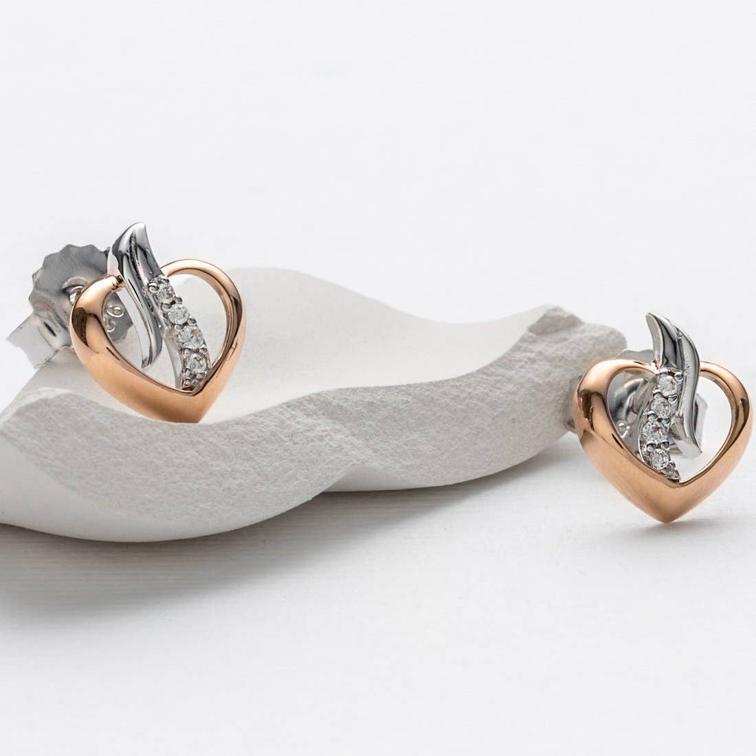 Sterling Silver Open Heart Earrings Hypoallergenic