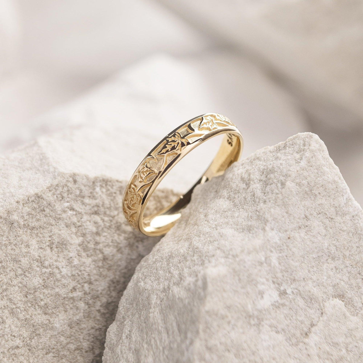 The Loyal Ivy | Hand-Carved Wedding Band