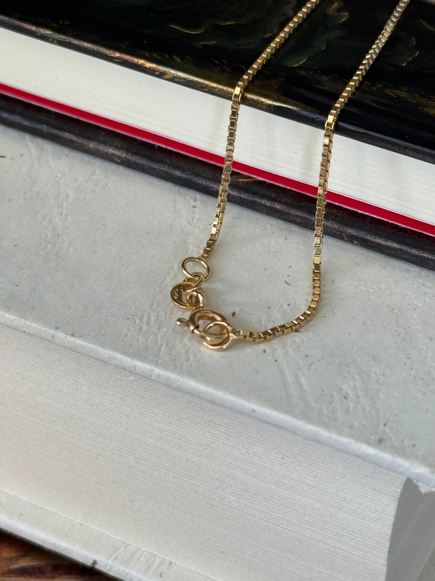 Vintage 14k Yellow Gold Box Chain (Spring Ring Clasp)
