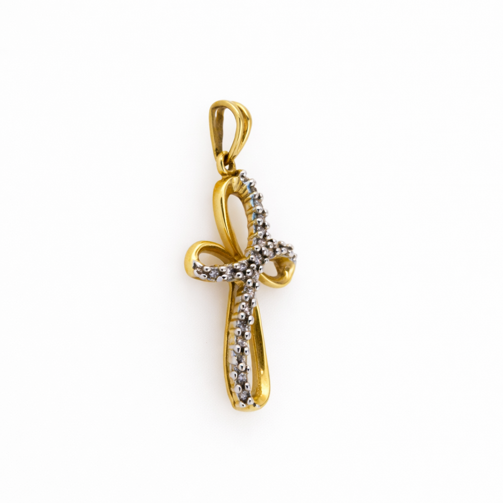 10KY Cross with white gold crucifix