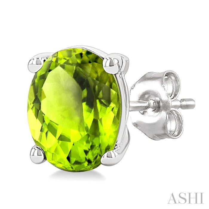 Oval Shape Gemstone Stud Earrings