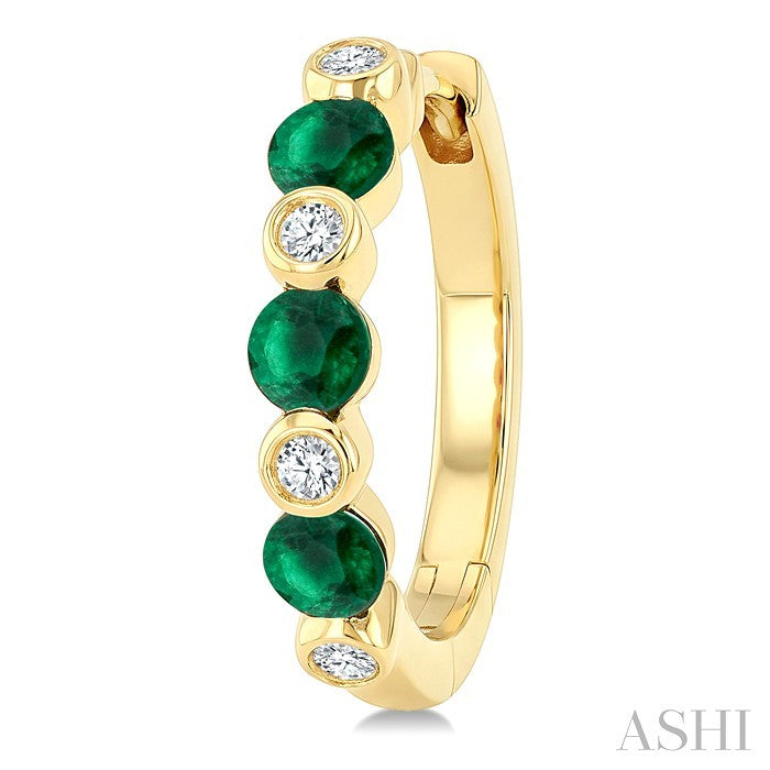 Alternate Gemstone & Diamond Hoop Earrings