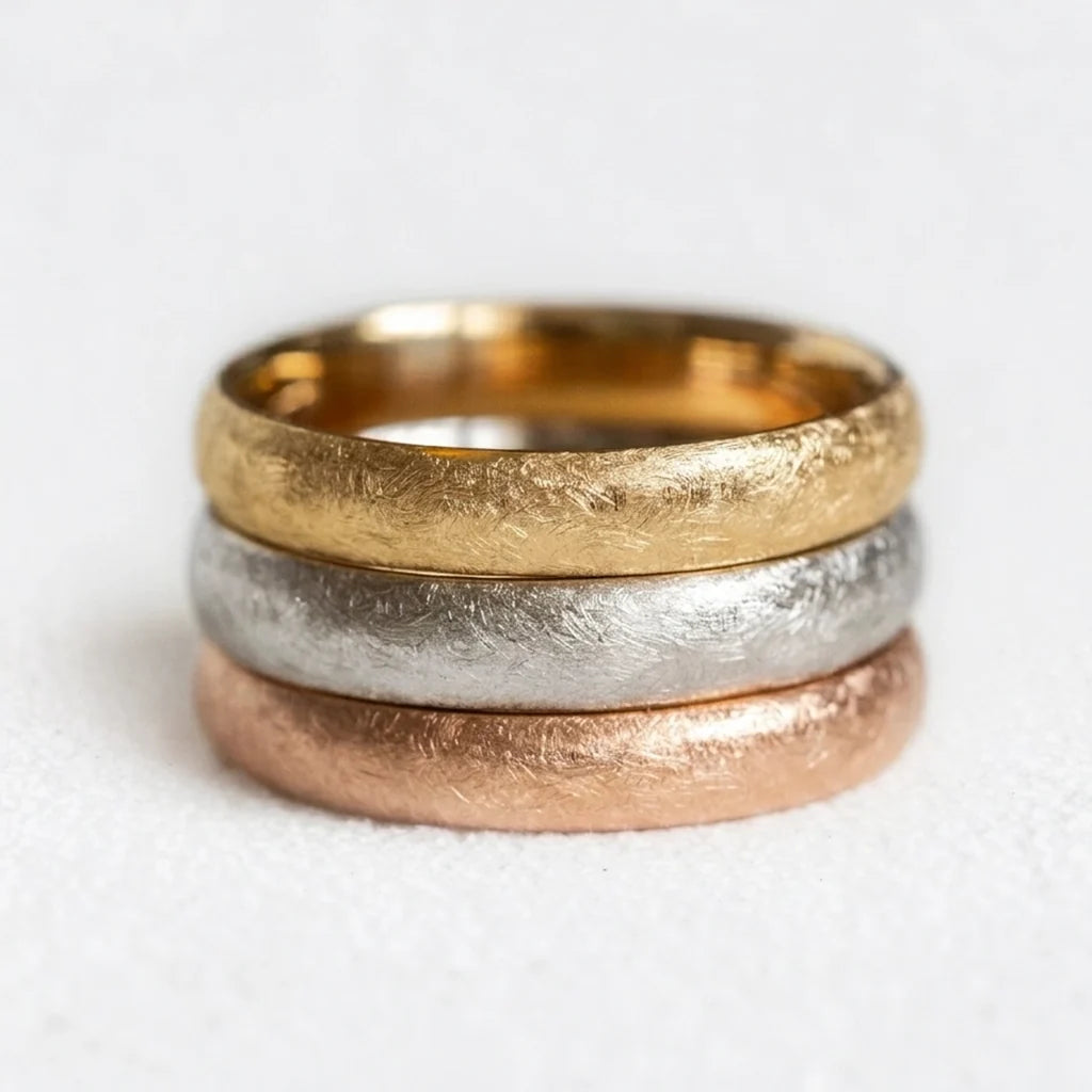 Frost Arc | 4MM Matte Gold Wedding Band