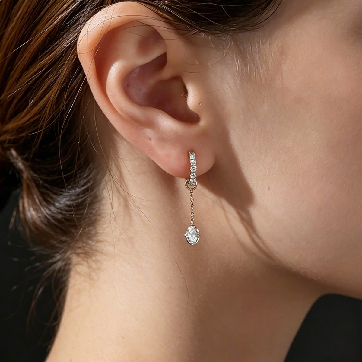Lab grown Diamonds Hoop Earrings Set
