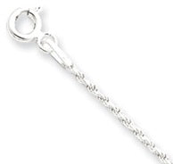 Sterling Silver 1.5mm Diamond Cut Rope Chain (16 inch)