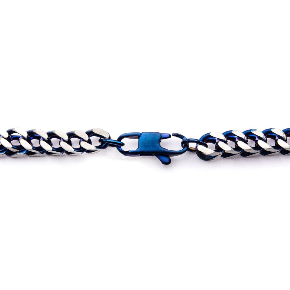 Blue IP Stainless Steel Franco Chain