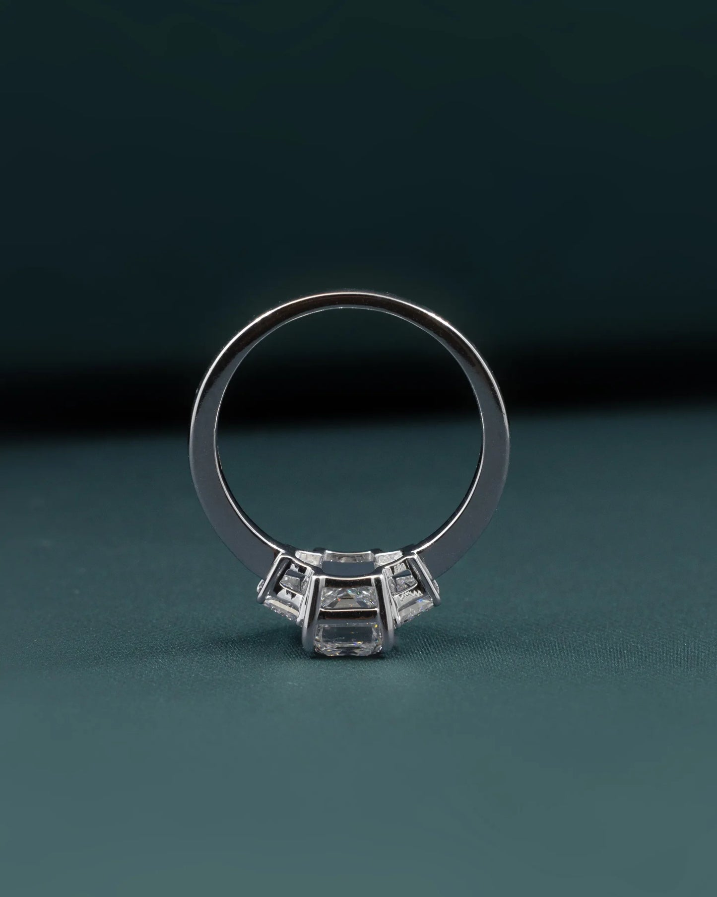 2.46 CTW Emerald & Pear Cut Three-Stone Lab-Grown Diamond Engagement Ring