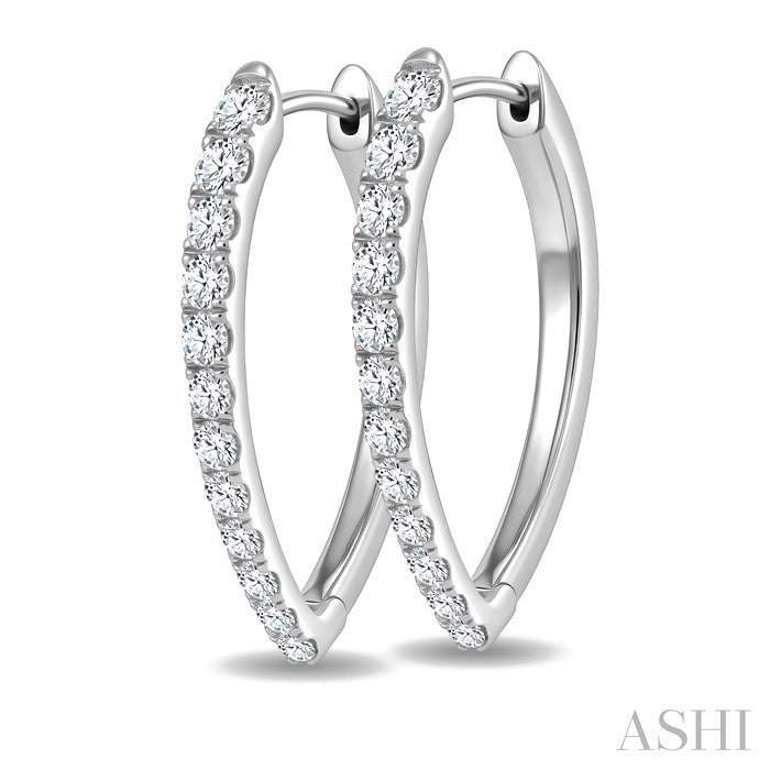 Chevron Diamond Fashion Hoop Earrings