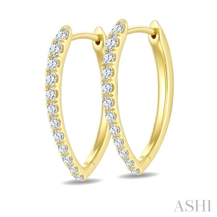 Chevron Diamond Fashion Hoop Earrings