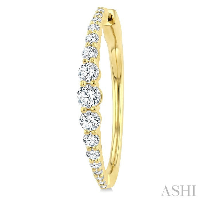 Graduated Riviera Diamond Hoop Earrings