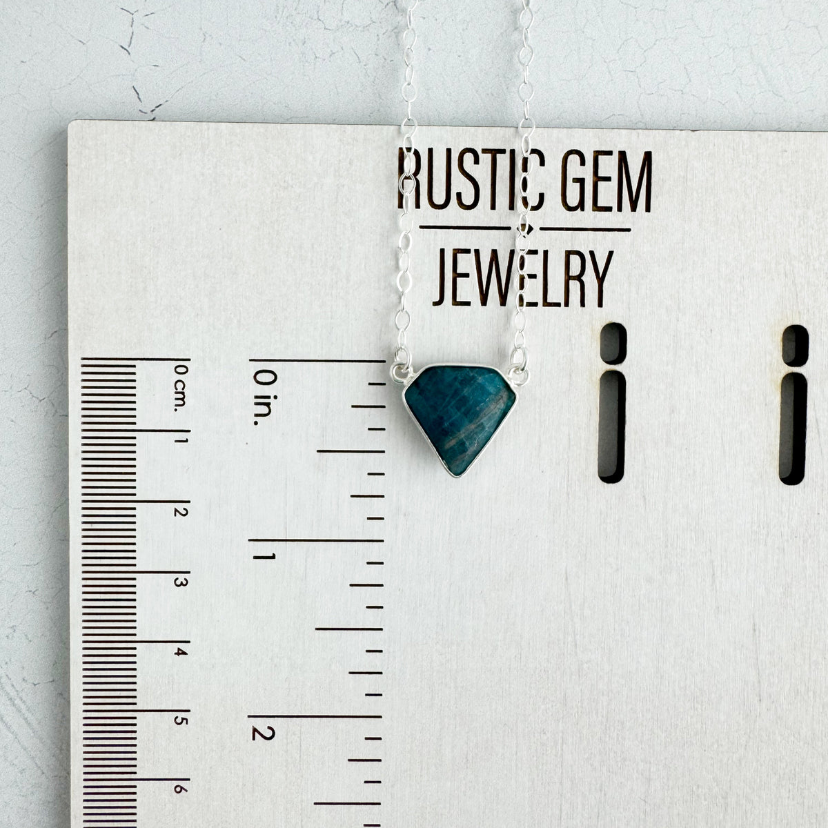 Dainty Triangle Bezel Necklace - Ruby