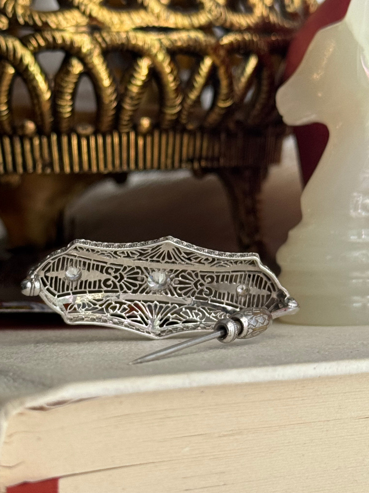 Antique 14k Brooch/Pin with OMC Diamonds