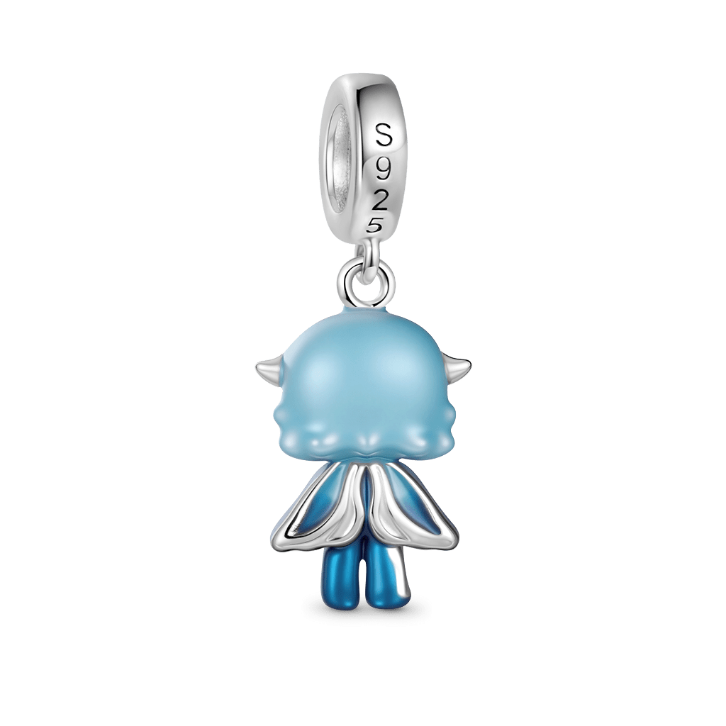 Gnoce Halloween Blue-hued Celestial Angel Pendant Dangle Charm
