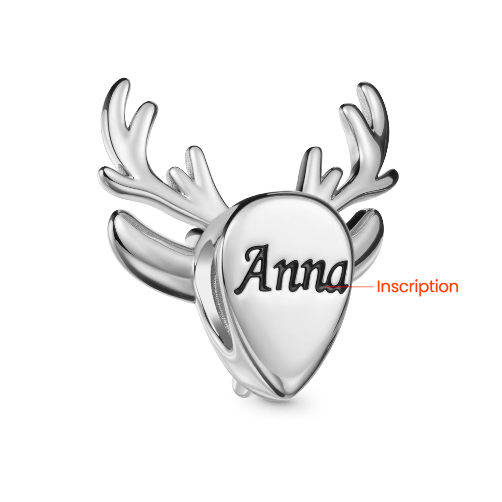 Gnoce Christmas Elk Birthstone Engravable Charm