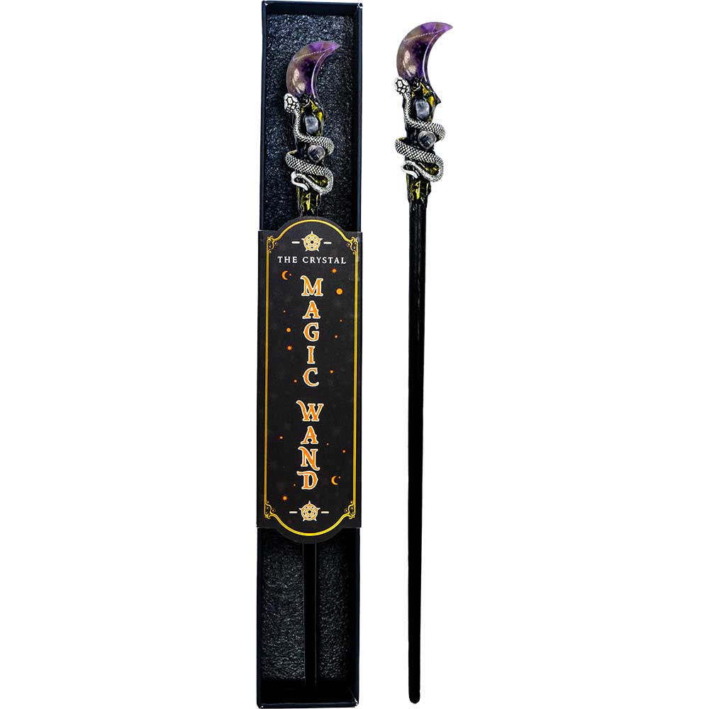 Magic Wand w/ Gift Box - Amethyst Moon & Snake