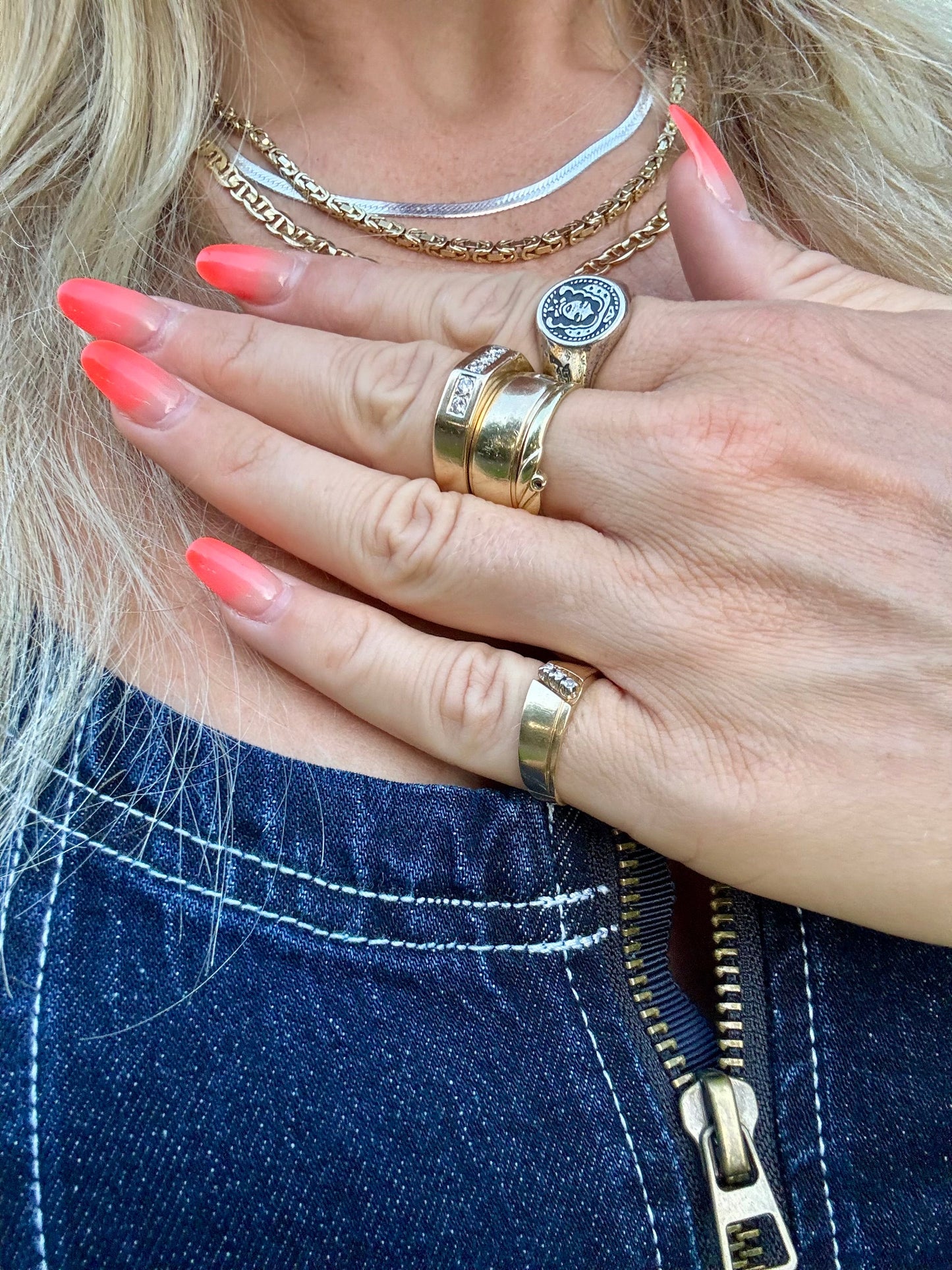 Vintage 14k Yellow Gold Diamond Accent Ring