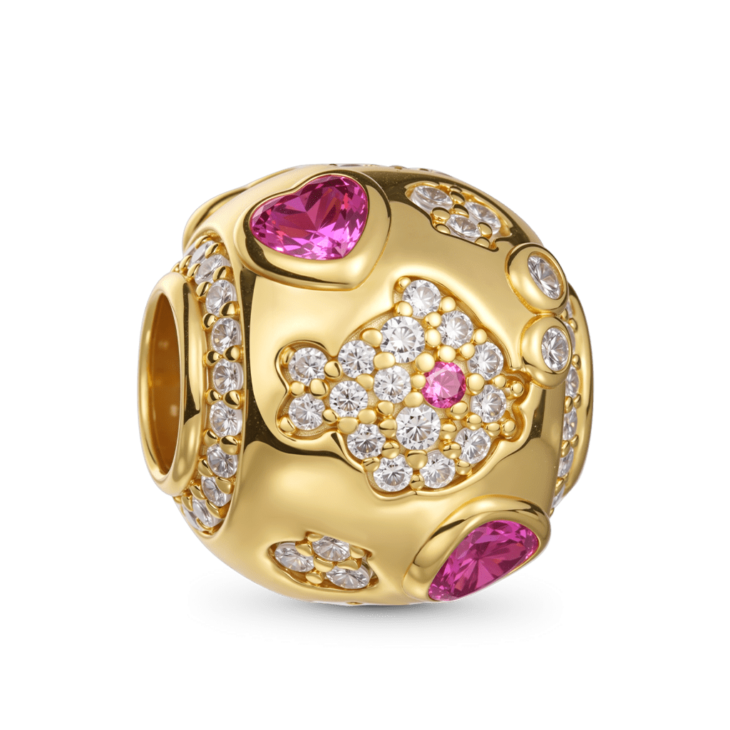 Gnoce Sparkling Fish with Pink Hearts Charm