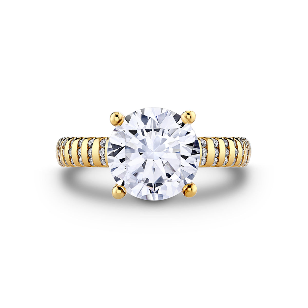 Round Diamond Wide Band Engagement Ring