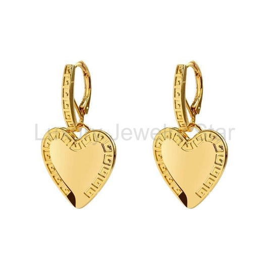 ENGRAVED HEART EARRINGS - image 2