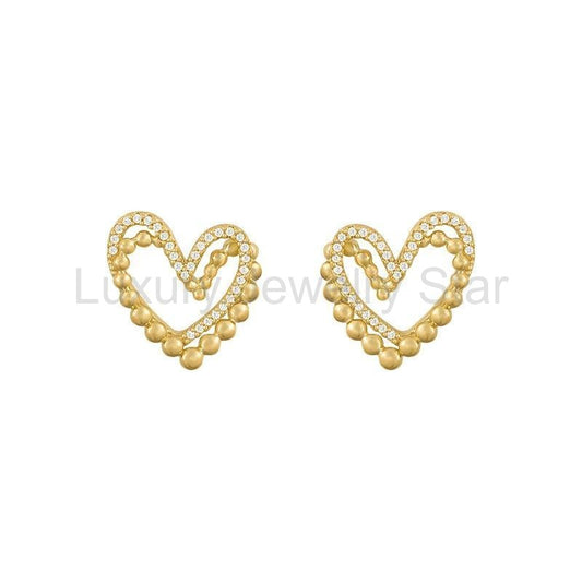 CRYSTAL HOLLOW HEART EARRINGS - image 2